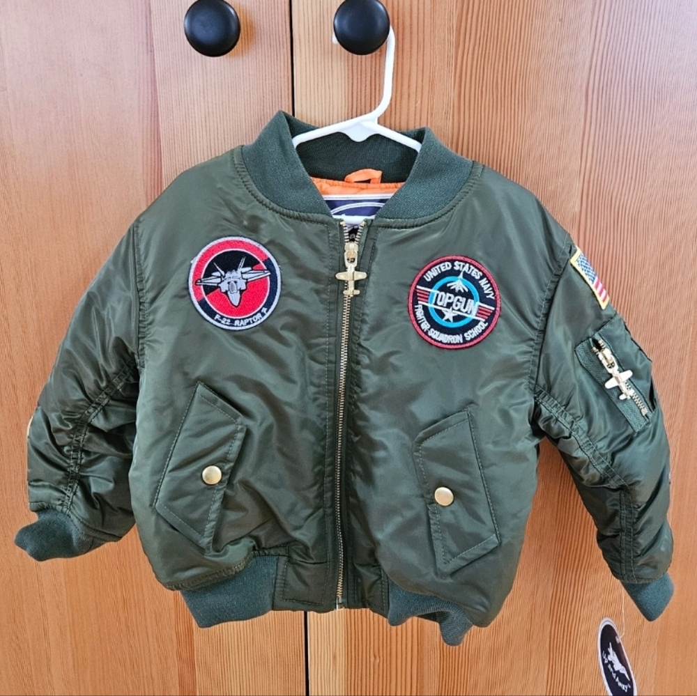 Olive Green Pilot Jacket - NWT - Size: 4T / Large